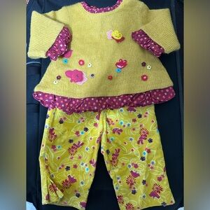 Catimini Baby Girl Top/Bottom Set Easter theme 6 months NWT